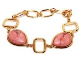 Pulseira com 2 Pedras Howlita Salmon