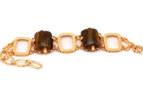 Pulseira 2 Pedras com Olho de Tigre